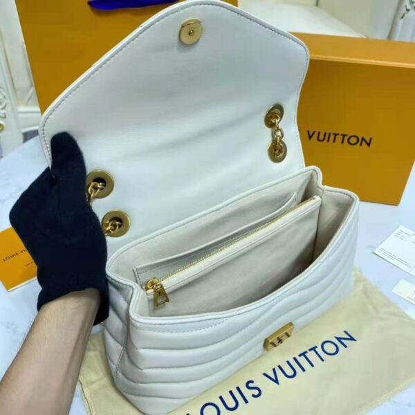 Louis Vuitton LV Women New Wave Chain Bag Handbag White Smooth Cowhide Leather (15)