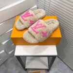 Louis Vuitton LV Women Paseo Flat Comfort Mule Beige Shearling LV Initials Monogram Flowers - immagine 3