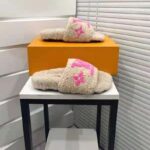 Louis Vuitton LV Women Paseo Flat Comfort Mule Beige Shearling LV Initials Monogram Flowers - immagine 9