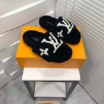 Louis Vuitton LV Women Paseo Flat Comfort Mule Black Shearling LV Initials Monogram Flowers - Bild 2
