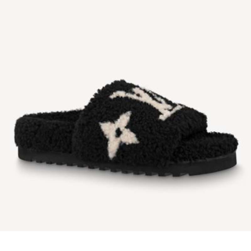 Buy Louis Vuitton La Coach Line LV Initial Fur Sandals FA0177 Black 7.5  Black from Japan - Buy authentic Plus exclusive items from Japan