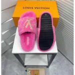 Louis Vuitton LV Women Paseo Flat Comfort Mule Pink Shearling LV Initials Monogram Flowers – Bild 9