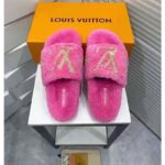 Louis Vuitton LV Women Paseo Flat Comfort Mule Pink Shearling LV Initials Monogram Flowers – Bild 3