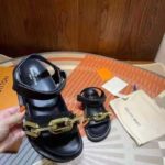 Louis Vuitton LV Women Paseo Flat Comfort Sandal Black Calf Leather Anatomic Insole - Image 7