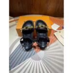 Louis Vuitton LV Women Paseo Flat Comfort Sandal Black Calf Leather Anatomic Insole - Image 3