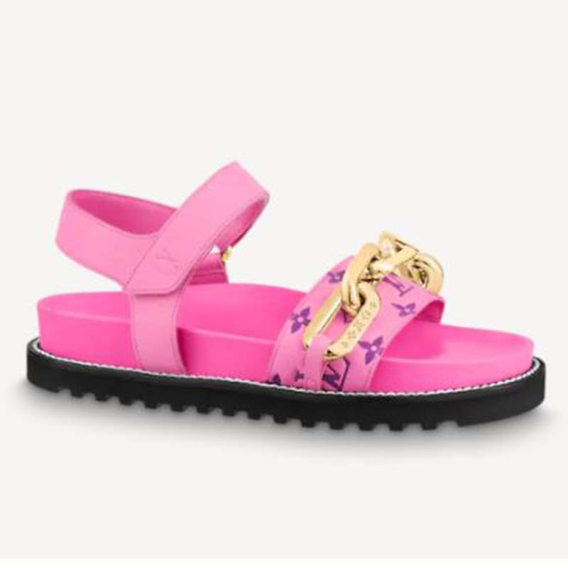 Louis Vuitton LV Monogram Leather Espadrilles - Pink Sandals