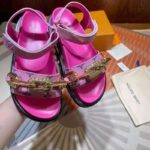 Louis Vuitton LV Women Paseo Flat Comfort Sandal Pink Monogram Embossed Lamb and Calf Leather - Image 3