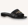 Louis Vuitton LV Women Revival Flat Mule Black Glazed Calf Leather