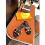 Louis Vuitton LV Women Revival Flat Mule Camel Brown Pony-Styled Calf Leather - Image 4