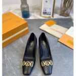 Louis Vuitton LV Women Rotary Pump LV Circle Black Calf Leather Outsole - Image 4