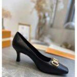 Louis Vuitton LV Women Rotary Pump LV Circle Black Calf Leather Outsole - Image 2