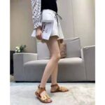 Louis Vuitton LV Women Sienna Flat Sandal Cognac Brown Raffia Leather Outsole - Image 3