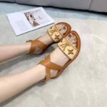 Louis Vuitton LV Women Sienna Flat Sandal Cognac Brown Raffia Leather Outsole - Image 8