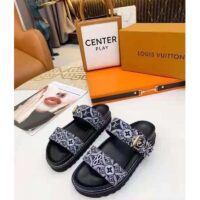 Louis Vuitton LV Women Since 1854 Paseo Flat Comfort Mule Gray Silver-Color Hardware