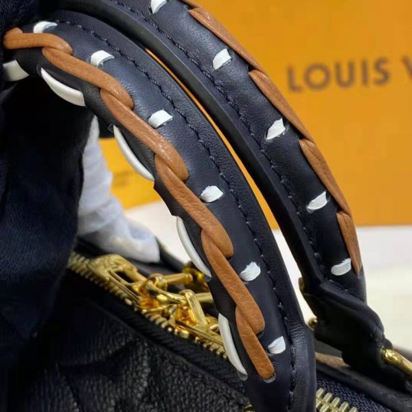 Louis Vuitton LV Women Speedy Bandoulière 25 Handbag Black Embossed Supple Grained Cowhide (1)