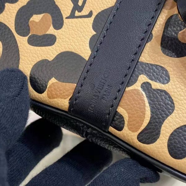 Louis Vuitton LV Women Speedy Bandoulière 25 Handbag Black Embossed Supple Grained Cowhide (19)
