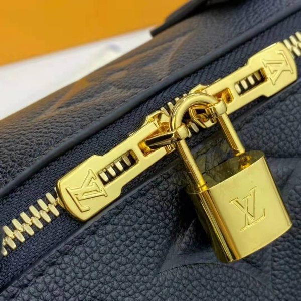 Louis Vuitton LV Women Speedy Bandoulière 25 Handbag Black Embossed Supple Grained Cowhide (6)