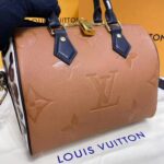 Louis Vuitton LV Women Speedy Bandoulière 25 Handbag Caramel Embossed Supple Grained Cowhide – Image 9