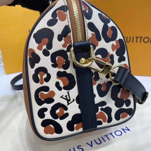 Louis Vuitton LV Women Speedy Bandoulière 25 Handbag Caramel Embossed Supple Grained Cowhide (18)