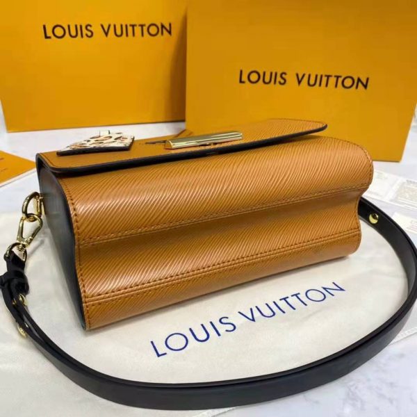 Louis Vuitton LV Women Twist MM Handbag Gold Cipango Epi Grained (13)