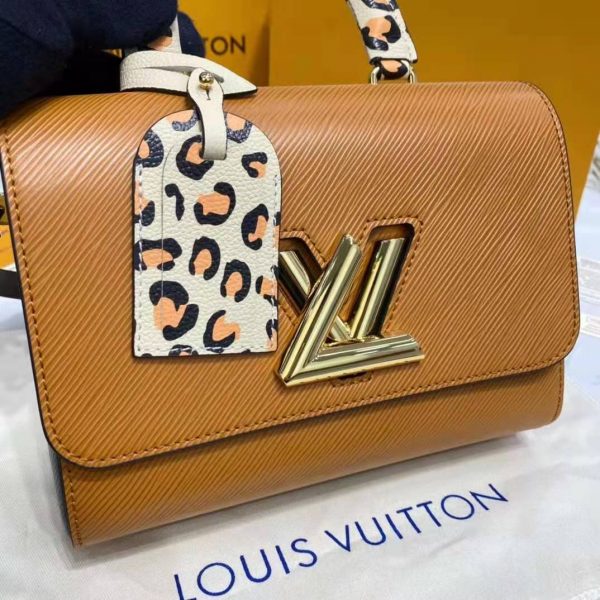 Louis Vuitton LV Women Twist MM Handbag Gold Cipango Epi Grained (14)