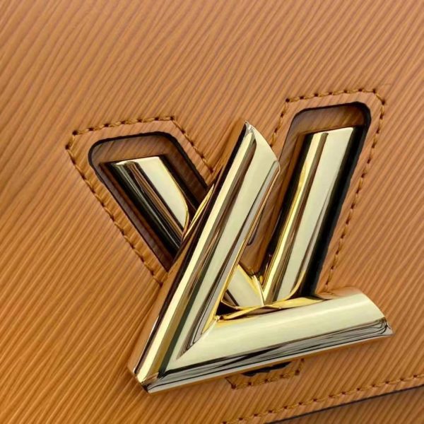 Louis Vuitton LV Women Twist MM Handbag Gold Cipango Epi Grained (15)