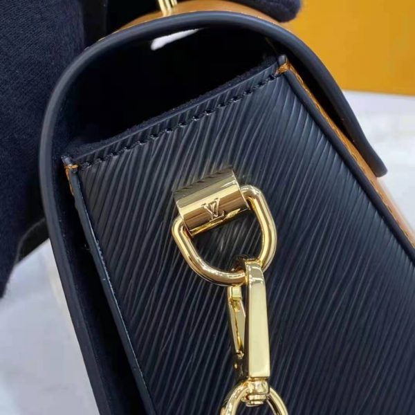 Louis Vuitton LV Women Twist MM Handbag Gold Cipango Epi Grained (17)