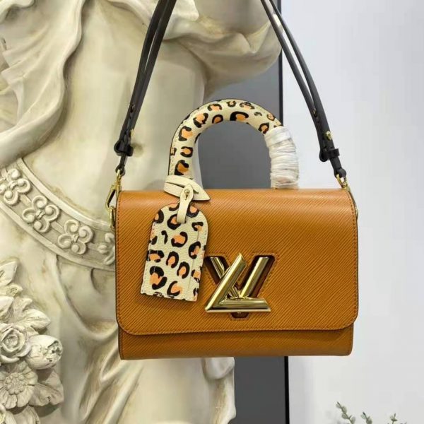 Louis Vuitton LV Women Twist MM Handbag Gold Cipango Epi Grained (3)