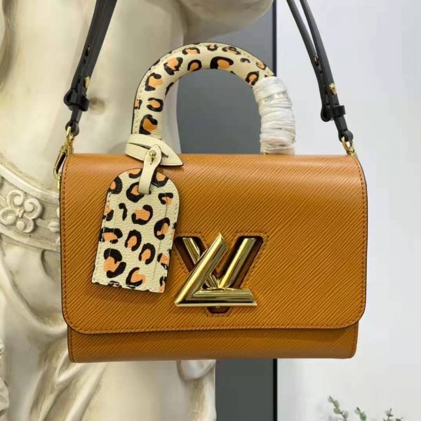 Louis Vuitton LV Women Twist MM Handbag Gold Cipango Epi Grained (4)
