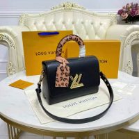 Louis Vuitton LV Women Twist MM Handbag Gold Cipango Epi Grained Leather