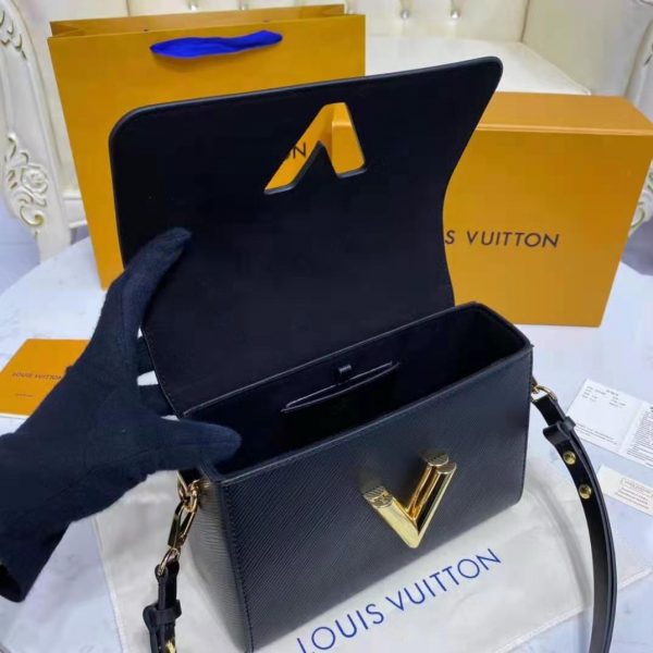 Louis Vuitton LV Women Twist MM Handbag Gold Cipango Epi Grained Leather (8)