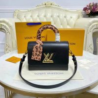 Louis Vuitton LV Women Twist MM Handbag Gold Cipango Epi Grained Leather