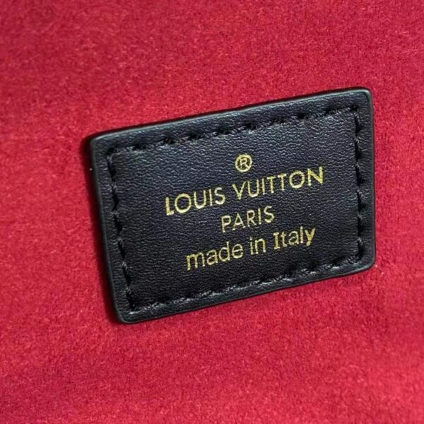 Louis Vuitton LV Women Vanity PM Handbag Black Beige Embossed Grained Cowhide Leather (10)