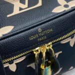 Louis Vuitton LV Women Vanity PM Handbag Black Beige Embossed Grained Cowhide Leather - Imagen 14