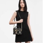 Louis Vuitton LV Women Vanity PM Handbag Black Beige Embossed Grained Cowhide Leather - Imagen 19