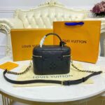 Louis Vuitton LV Women Vanity PM Handbag Black Embossed Grained Cowhide Leather - Image 7