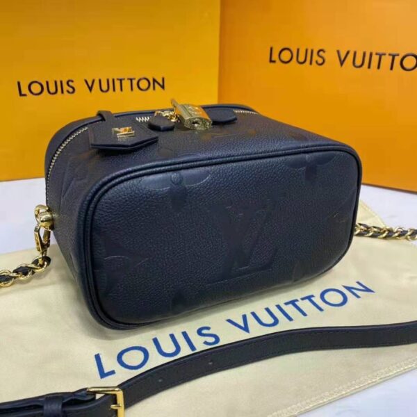 Louis Vuitton LV Women Vanity PM Handbag Black Embossed Grained Cowhide Leather (13)