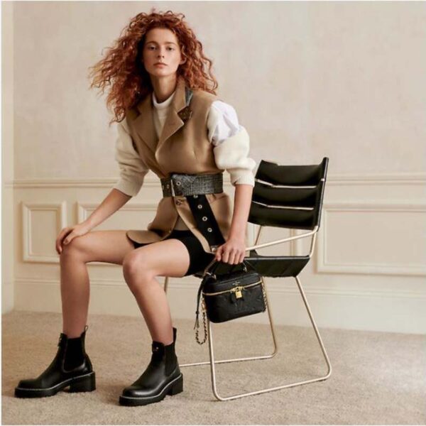 Louis Vuitton LV Women Vanity PM Handbag Black Embossed Grained Cowhide Leather (19)