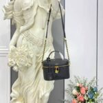 Louis Vuitton LV Women Vanity PM Handbag Black Embossed Grained Cowhide Leather - Image 2