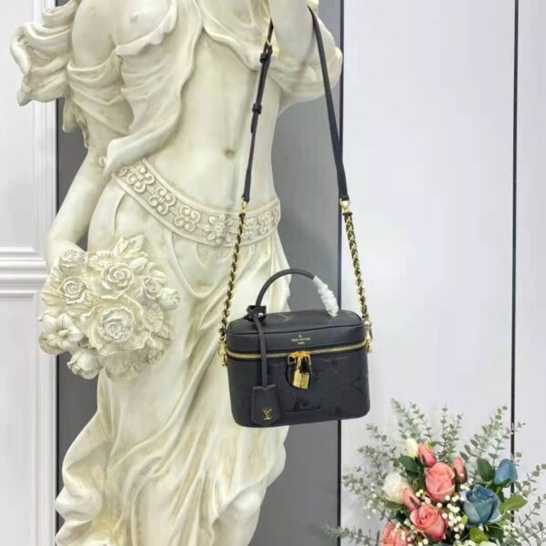 Louis Vuitton LV Women Vanity PM Handbag Black Embossed Grained Cowhide Leather (2)