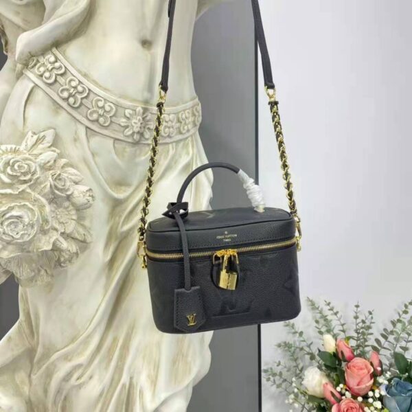 Louis Vuitton LV Women Vanity PM Handbag Black Embossed Grained Cowhide Leather (3)
