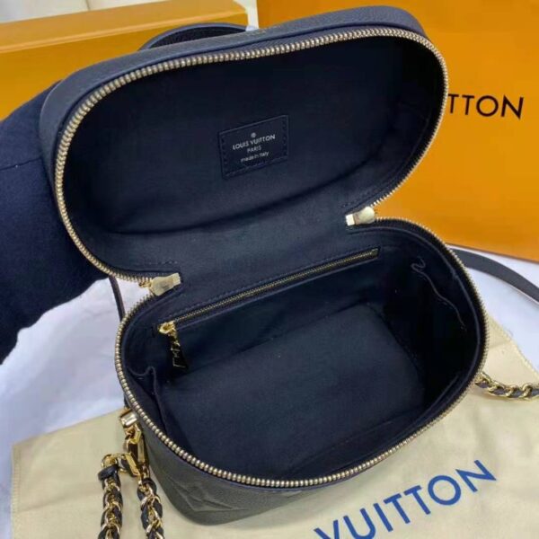 Louis Vuitton LV Women Vanity PM Handbag Black Embossed Grained Cowhide Leather (9)