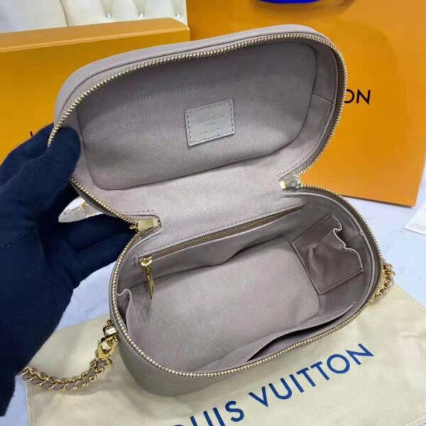 Louis Vuitton LV Women Vanity PM Handbag Tourterelle Beige Embossed Grained Cowhide Leather (13)
