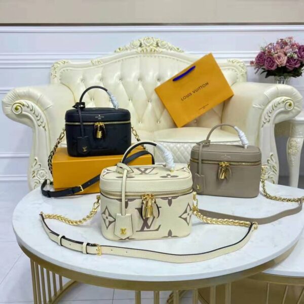 Louis Vuitton LV Women Vanity PM Handbag Tourterelle Beige Embossed Grained Cowhide Leather (3)