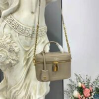 Louis Vuitton LV Women Vanity PM Handbag Tourterelle Beige Embossed Grained Cowhide Leather