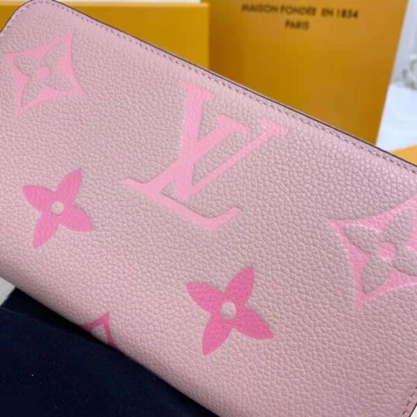 Louis Vuitton LV Women Zippy Wallet Pink Monogram Empreinte Embossed Supple Grained Cowhide Leather (4)