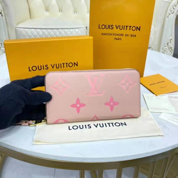 Louis Vuitton LV Women Zippy Wallet Pink Monogram Empreinte Embossed Supple Grained Cowhide Leather (5)