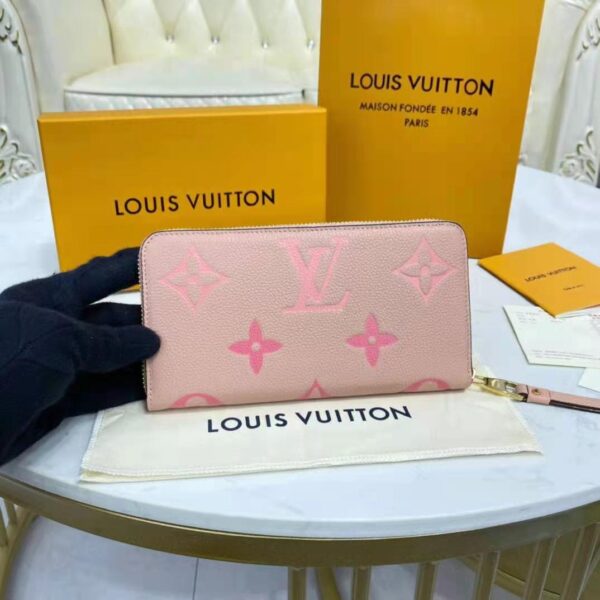 Louis Vuitton LV Women Zippy Wallet Pink Monogram Empreinte Embossed Supple Grained Cowhide Leather (9)