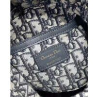 Dior Women Dior Wicker Bucket Bag Blue Dior Oblique Jacquard and Natural Wicker