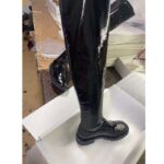 Dior Women Shoes D-Doll Thigh Boot Black Crinkled and Stretch Patent Calfskin - Image 5